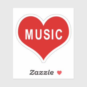 MUSIC Red Liebe Heart Vinyl Sticker