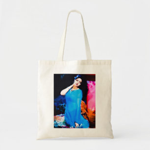 Music Retro Sridevi in Blue Sari Tragetasche