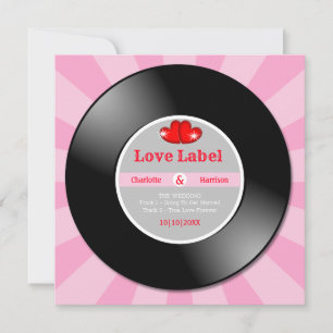 Music Retro Vinyl Record Einladung zur Hochzeit