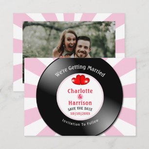 Music Retro Vinyl Record Wedding Foto Save The Date