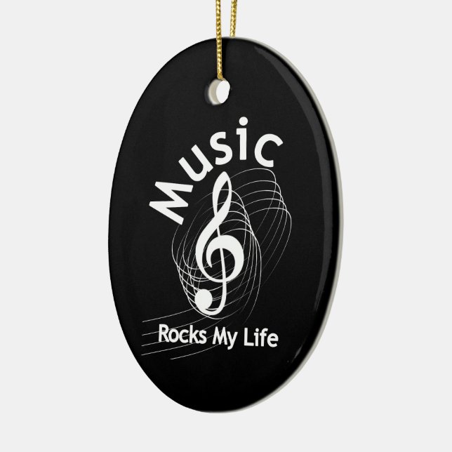 Music Rocks My Life Personalisiert Keramik Ornament (Links)