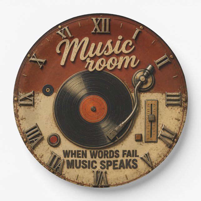 Music Room Vinyl Record  Pappteller (Vorderseite)