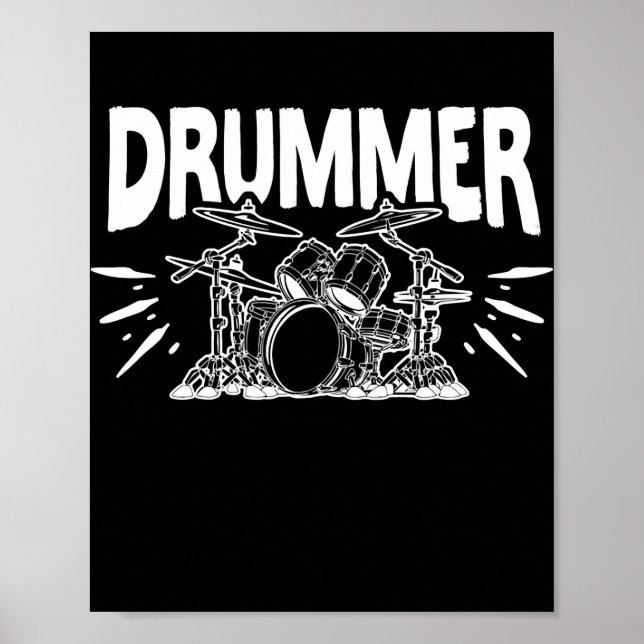 Music Schlagzeug Teacher Drummer Set Poster (Vorne)