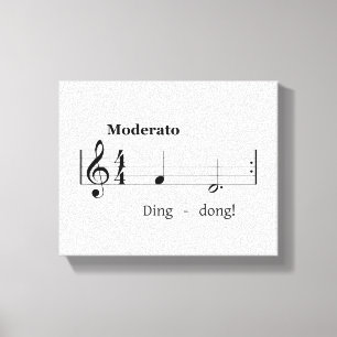 Music Score für Doorbell Sound - Humorvolle Begr Leinwanddruck