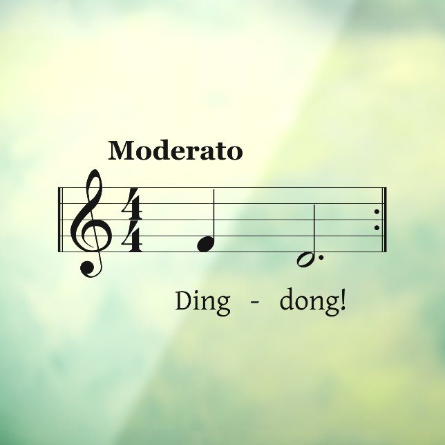 Music Score für Doorbell Sound - Humorvolle Begrüß Fensteraufkleber (Blatt 3)