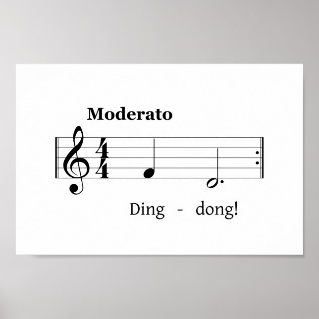 Music Score für Doorbell Sound - Humorvolle Begrüß Poster (Vorne)
