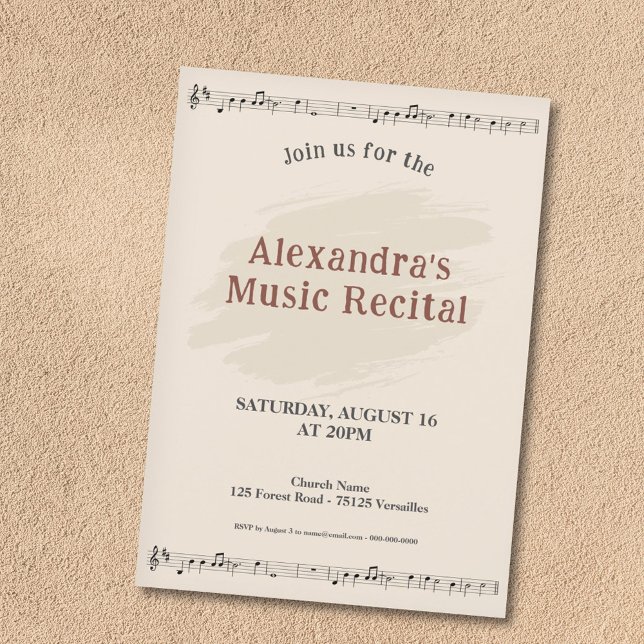 Music Sheet Recital Invitation Einladung (Music Sheet Recital Invitation)