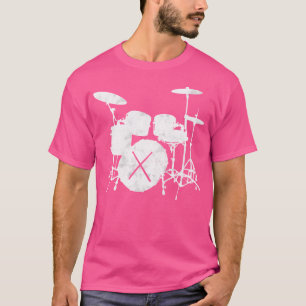 Music Shirt Drum Set mit Drum Sticks Silhouette