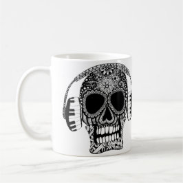 Music Skull mit Kopfhörern Zuckerhut Tasse