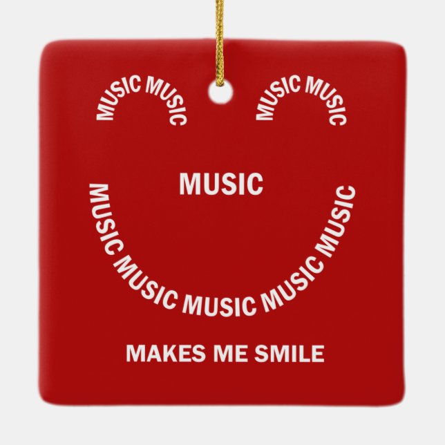 Music Smile Keramik Ornament (Rückseite)
