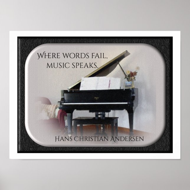 Music Speaks -QuotePrint - Hans Christian Andersen Poster (Vorne)