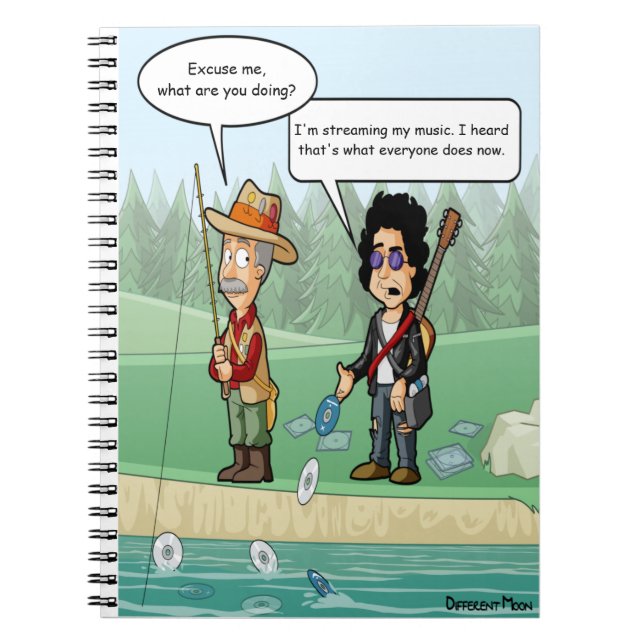 Music Streaming Funny Puffer Notebook Notizblock (Vorderseite)