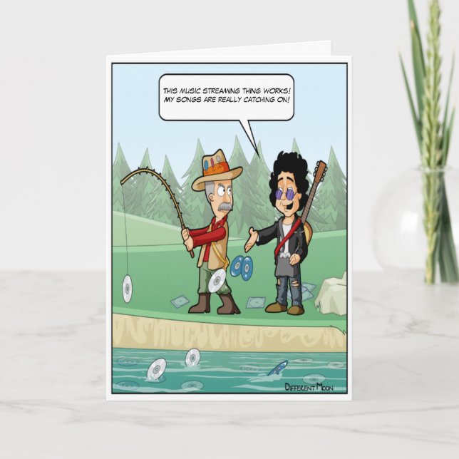 Music Streaming Punny Birthday Card Karte (Vorderseite)