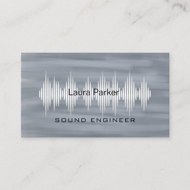 Music Studio Beruflich Sound Engineer Minimal B Visitenkarte (Vorderseite)