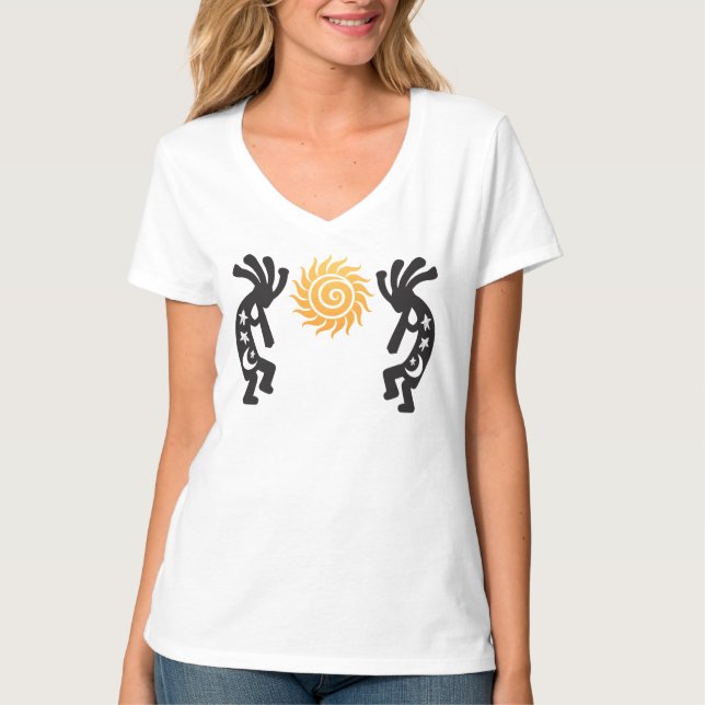 Music Sun Kokopelli Native American T-Shirt (Vorderseite)