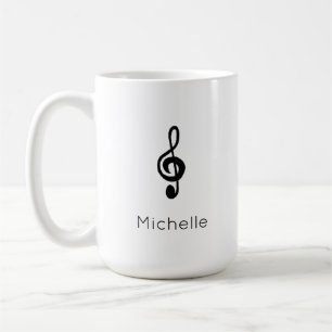 Music Symbol Treble Clef Schwarz-weiß Kaffeetasse