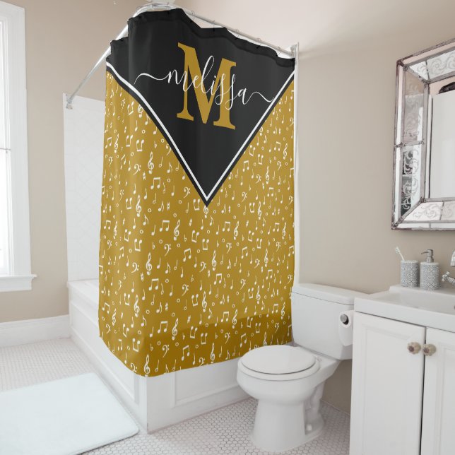 Music symbols personalized  shower curtain duschvorhang (Beispiel)
