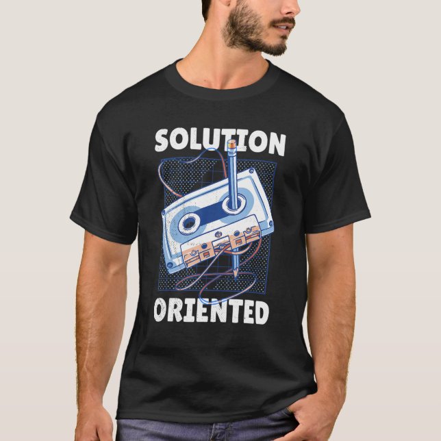 Music Tape Is Rewind With A Pencil Solution Orient T-Shirt (Vorderseite)