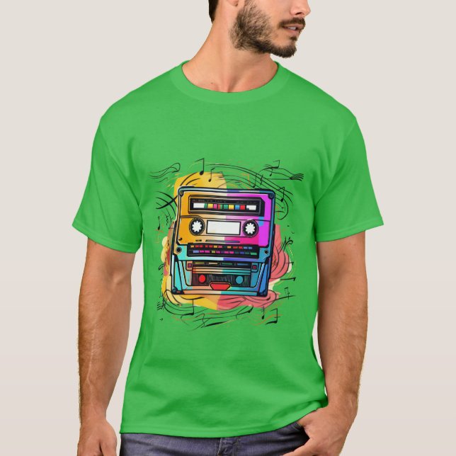 Music tape retro old school 90s gift boy T-Shirt (Vorderseite)