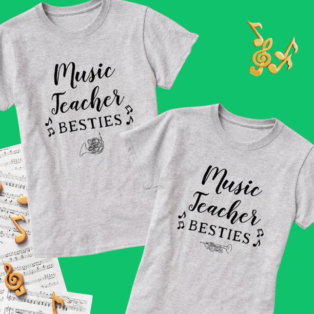 Music Teacher Besties Trumpet Bester Freund T-Shirt (Von Creator hochgeladen)