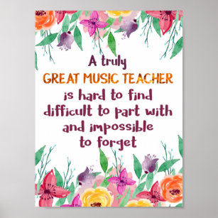 Music Teacher Classroom Decor Appreciation Gift Poster