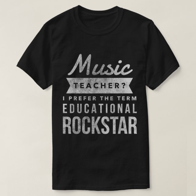 Music Teacher Educational Rockstar T-Shirt (Design vorne)