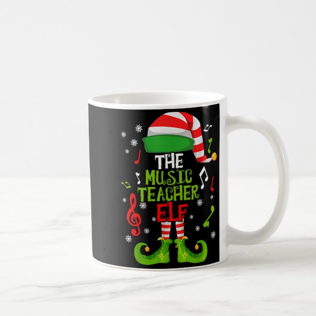 Music Teacher Elf Christmas Family Matching Xmas G Kaffeetasse (Rechts)