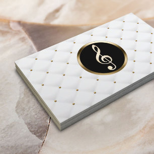 Music Teacher Gold Clef Logo Luxury Quilts Visitenkarte
