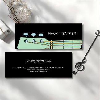 Music teacher guitar private lessons mini visitenkarte