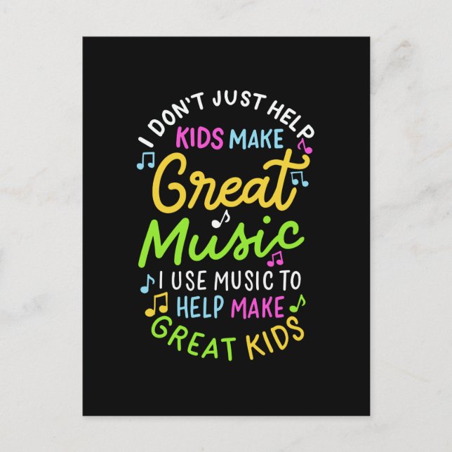 Music Teacher - Help Kids Make Music Postkarte (Vorderseite)