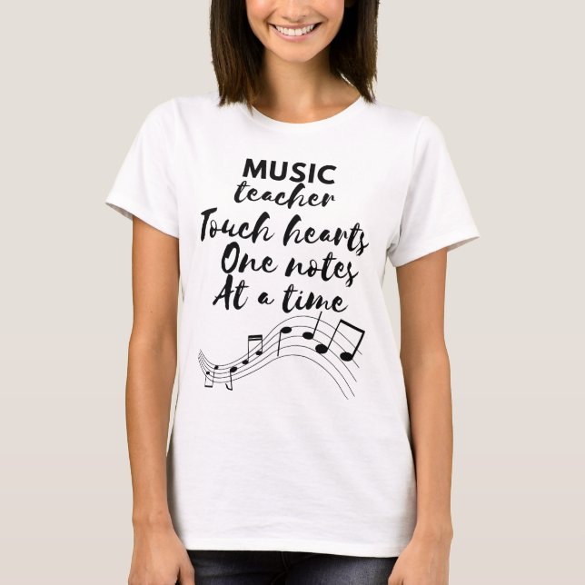Music teacher touch heart teacher appreciation day T-Shirt (Vorderseite)