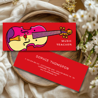 Music teacher violin private lessons mini visitenkarte