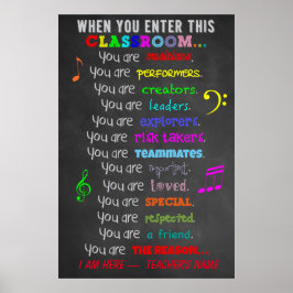 Music Teacher - Wenn Sie diese Klassenregeln einge Poster