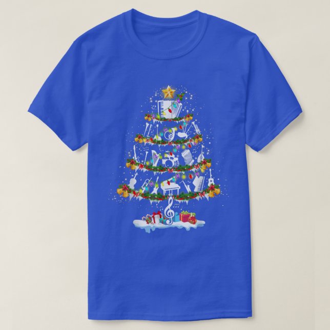 Music Teachers Musical Instrument Christmas Tree M T-Shirt (Design vorne)