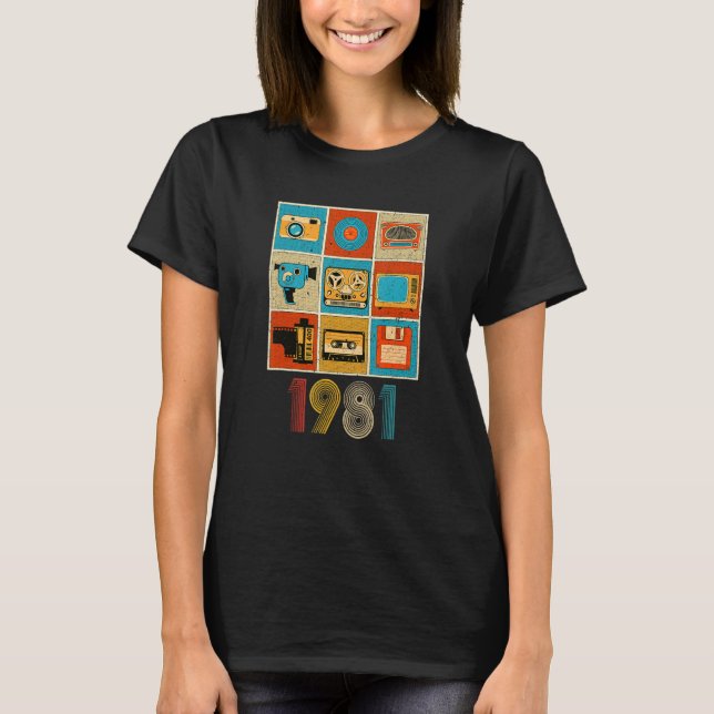 Music Tech Vintag 1981 41. Geburtstag T-Shirt (Vorderseite)