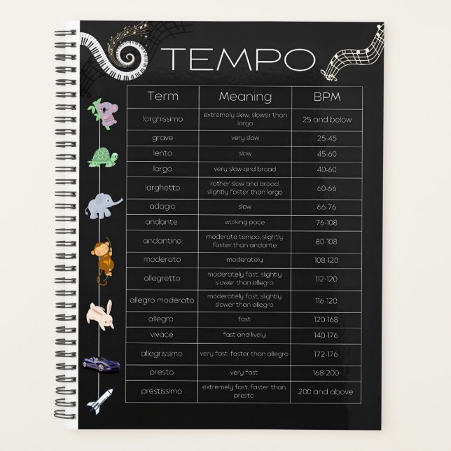 Music Tempo Planner Planer (Vorderseite)