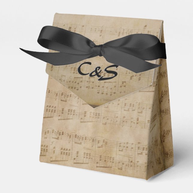 Music Theme Monogram Fevor Boxes Geschenkschachtel (Vorderseite)