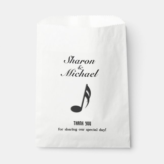 Music Theme Wedding Geschenktütchen (Vorderseite)