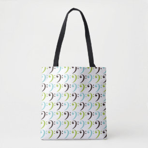 Music Themed Bass Clef Blue Green Gemustert