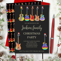 Music Themed Family Weihnachten Party Einladung