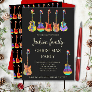 Music Themed Family Weihnachten Party Einladung