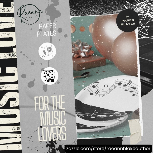 Music Themed Picnic & Party 7" Paper Tellers Pappteller (Von Creator hochgeladen)