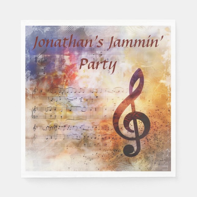 Music Themed Treble Clef Jammin' Party Serviette (Vorderseite)