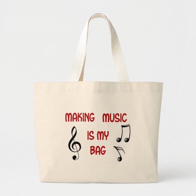 Music Tote Bag Jumbo Stoffbeutel (Vorne)
