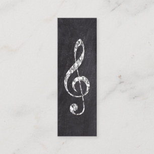 Music Treble Clef Chrome Personalisiert Mini Mini Visitenkarte