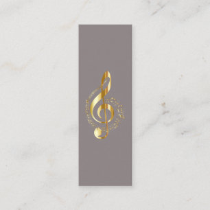 Music Treble Clef Chrome Personalisiert Mini Visitenkarte