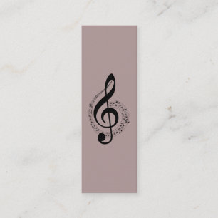 Music Treble Clef Chrome Personalisiert Mini Visitenkarte