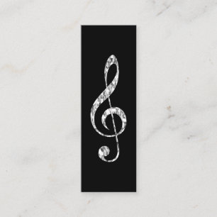 Music Treble Clef Chrome Personalisiert Mini Visitenkarte