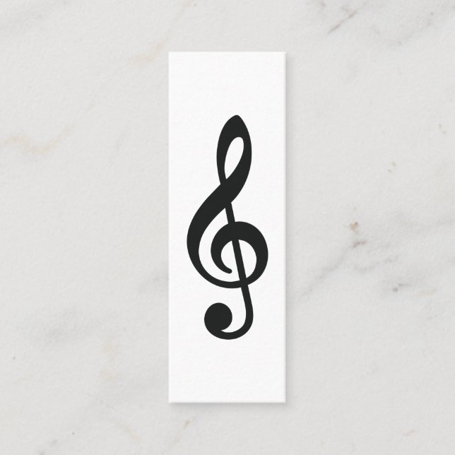 Music Treble Clef Chrome Personalisiert Mini Visitenkarte (Vorderseite)