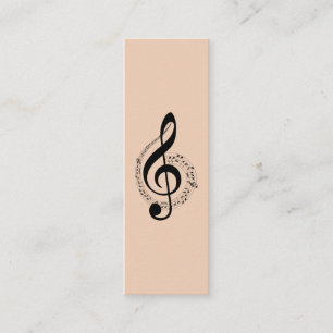 Music Treble Clef Chrome Personalisiert Mini Visitenkarte